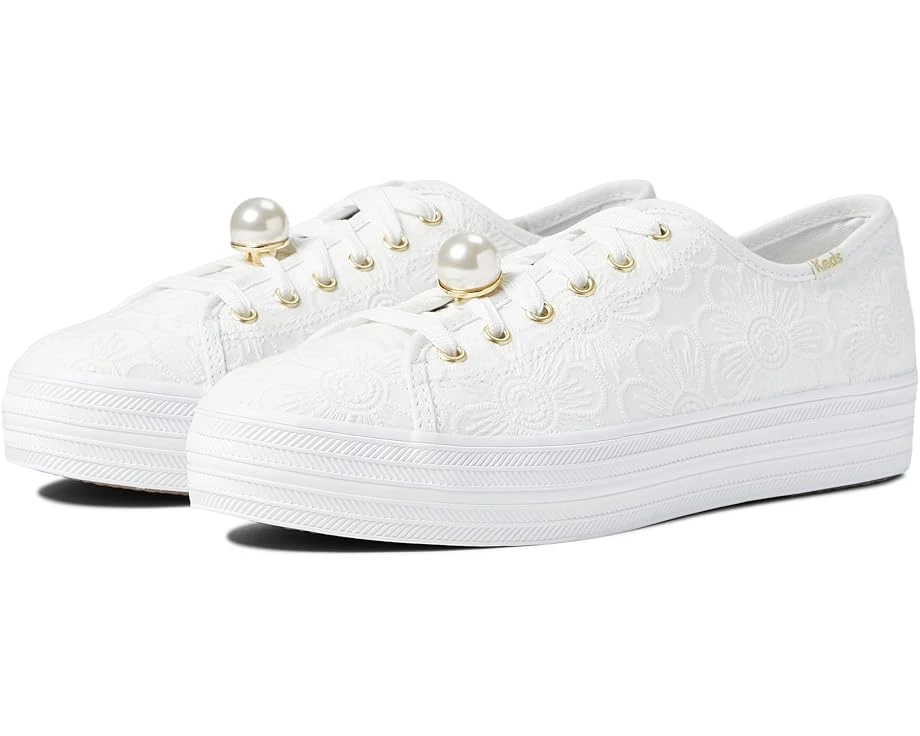 Keds X Kate Spade New York Triple Kick KS Floral Eyelet/Pearls 1 Keds X Kate Spade New York Triple Kick KS Floral Eyelet/Pearls